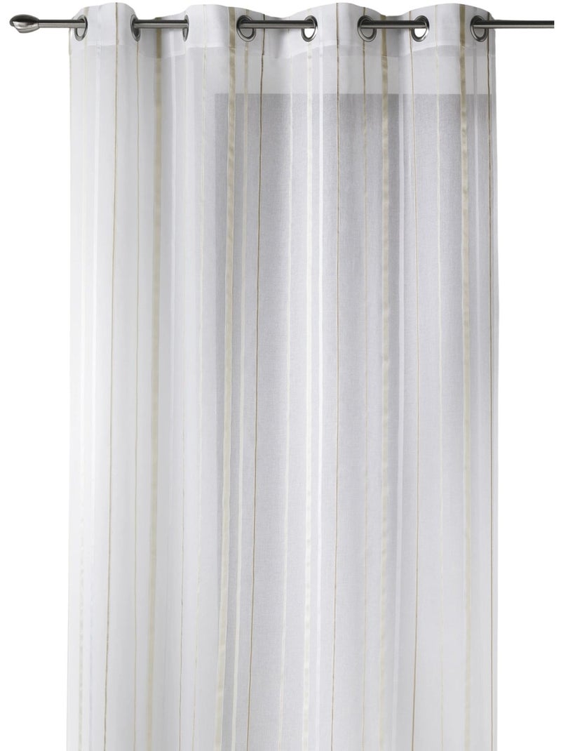 Cortina blanca con rayas tono sobre tono Beige - Kiabi
