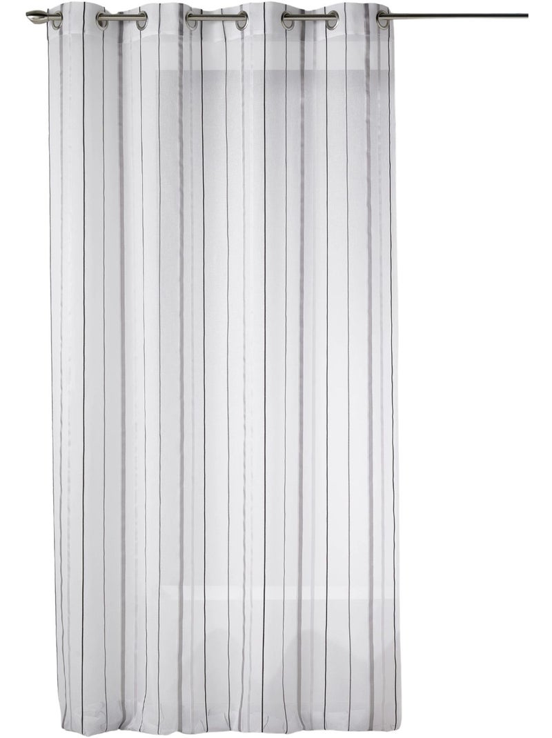 Cortina blanca con rayas tono sobre tono Gris claro - Kiabi