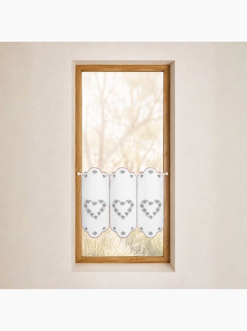 Cortina bordada con motivos de corazones - Kiabi Cortina bordada con motivos de corazones - Kiabi