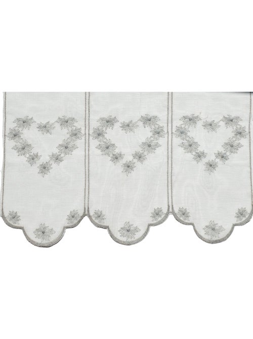 Cortina bordada con motivos de corazones - Kiabi Cortina bordada con motivos de corazones - Kiabi