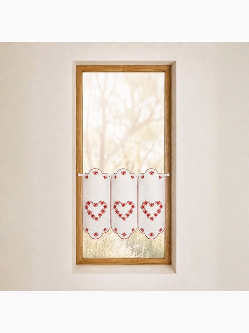 Cortina bordada con motivos de corazones - Kiabi Cortina bordada con motivos de corazones - Kiabi