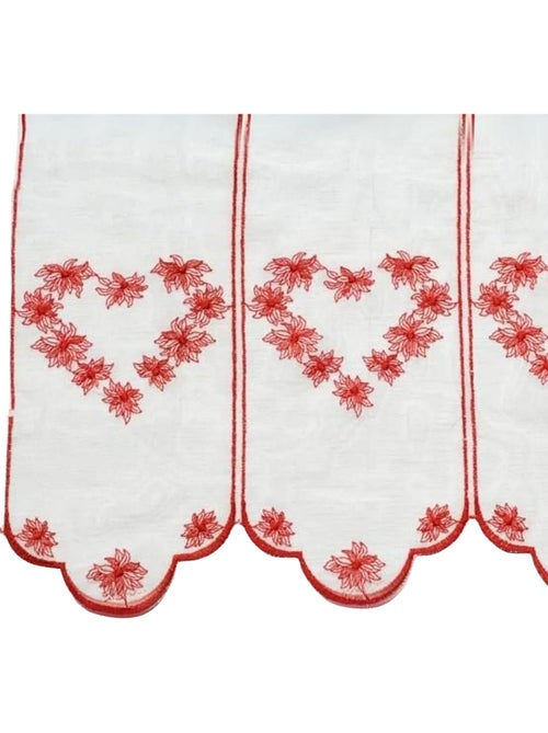 Cortina bordada con motivos de corazones - Kiabi Cortina bordada con motivos de corazones - Kiabi