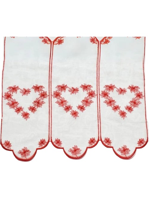 Cortina bordada con motivos de corazones - Kiabi Cortina bordada con motivos de corazones - Kiabi