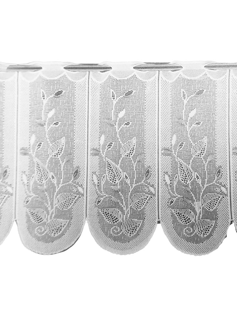 Cortina bordada con motivos de hojas Blanco - Kiabi