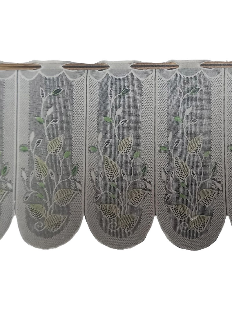 Cortina bordada con motivos de hojas Verde - Kiabi