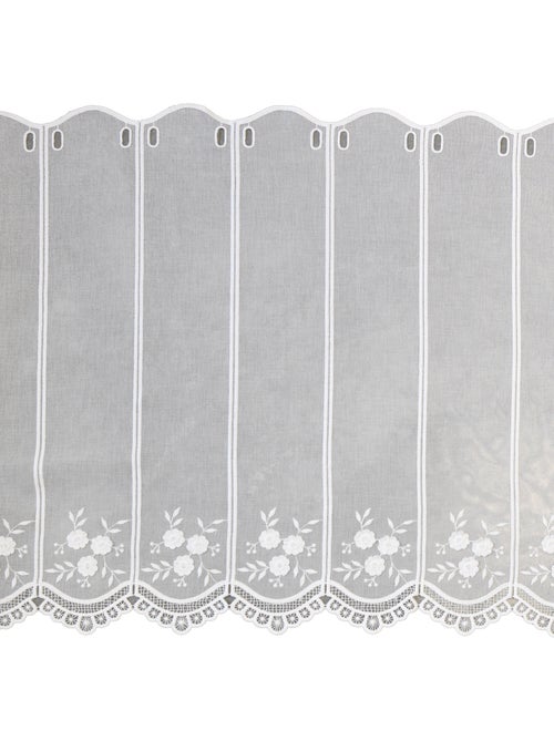 Cortina brise-bise bordada con flores Blanco - Kiabi Cortina brise-bise bordada con flores Blanco - Kiabi