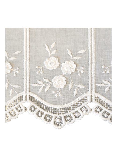 Cortina brise-bise bordada con flores Blanco - Kiabi Cortina brise-bise bordada con flores Blanco - Kiabi