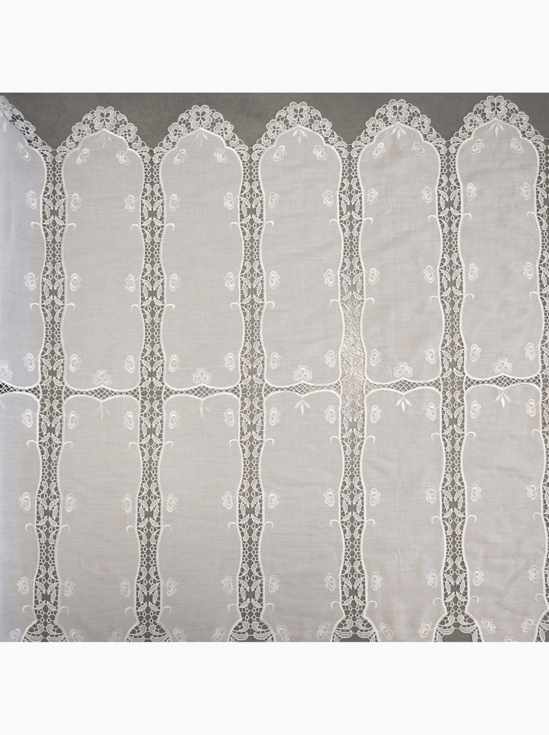 Cortina calada con macramé floral Blanco - Kiabi