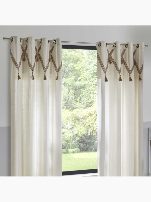 Cortina carmen beige 140x260cm - Kiabi