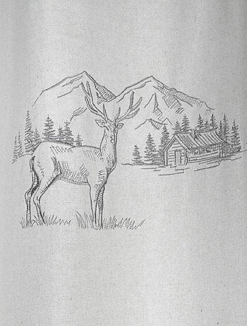 Cortina ciervo espíritu chalet efecto lana bordado