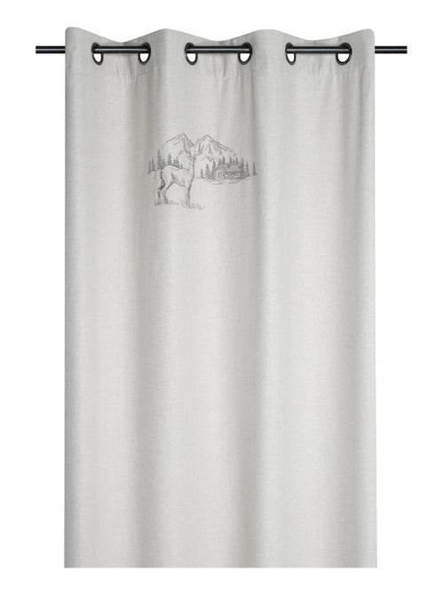 Cortina ciervo espíritu chalet efecto lana bordado - Kiabi