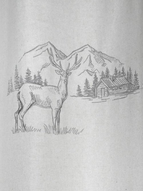 Cortina ciervo espíritu chalet efecto lana bordado - Kiabi