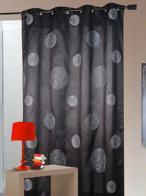 Cortina Ciruela Shantung Bordada 'Círculos Mezclados' - Kiabi