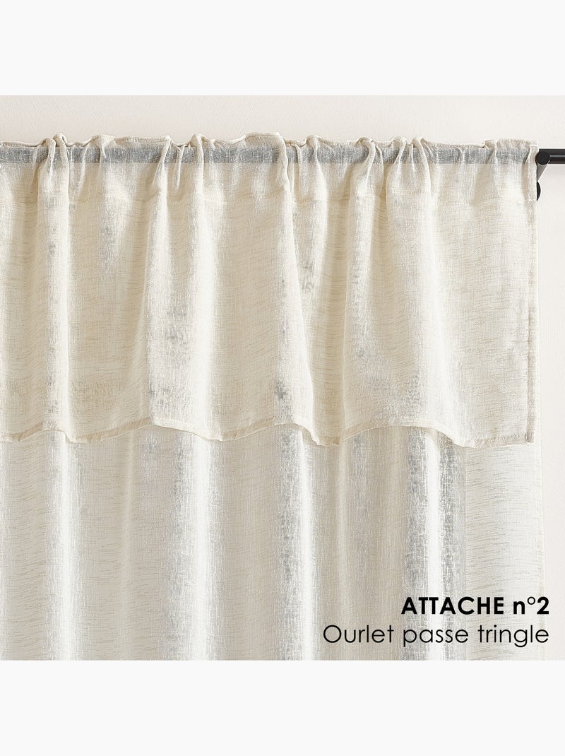 Cortina colgante 3 en 1 con cenefa LUZ Beige claro - Kiabi