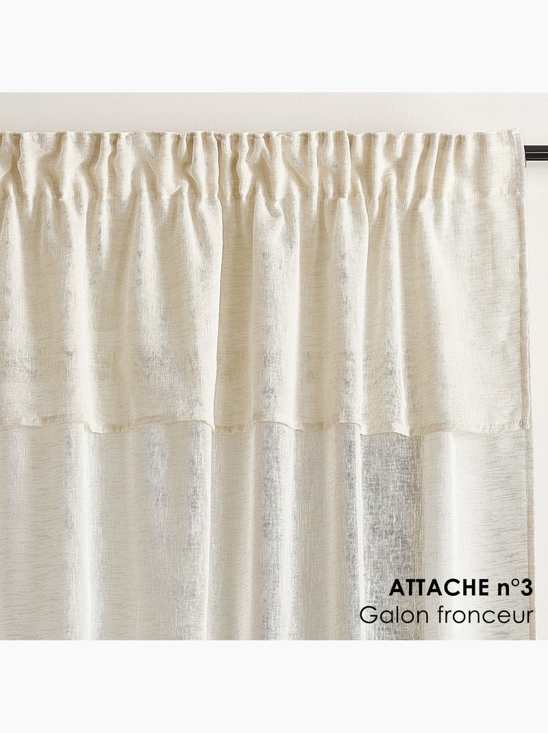Cortina colgante 3 en 1 con cenefa LUZ Beige claro - Kiabi