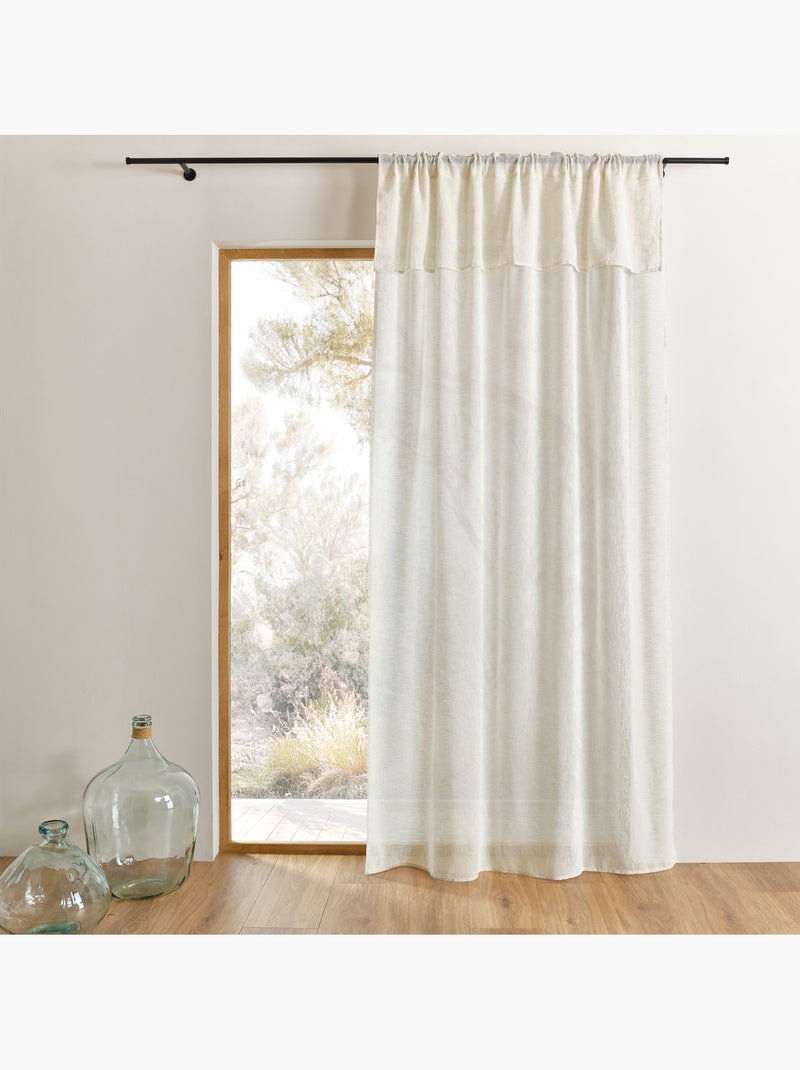 Cortina colgante 3 en 1 con cenefa LUZ Beige claro - Kiabi