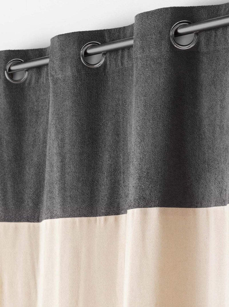 Cortina con bucles en la parte superior Gris - Kiabi