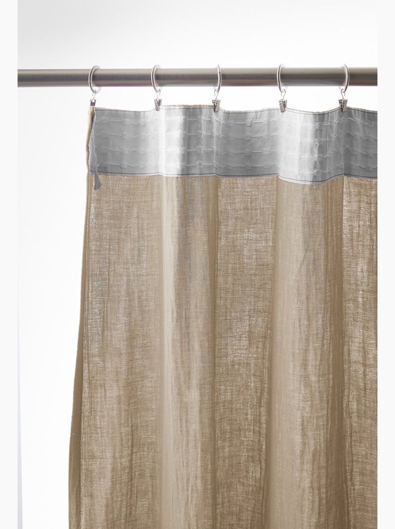 Cortina con cinta fruncidora – doble gasa de algodón gaïa Beige oscuro - Kiabi