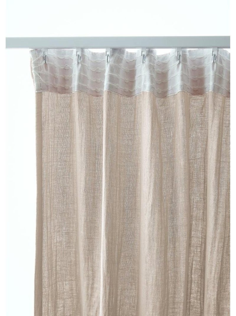 Cortina con cinta fruncidora – doble gasa de algodón gaïa Beige Pampa - Kiabi
