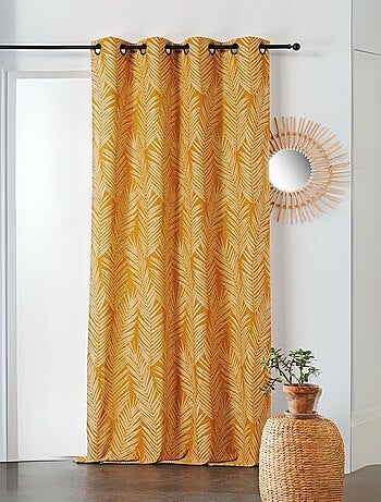 Cortina con estampado de hojas de palmera