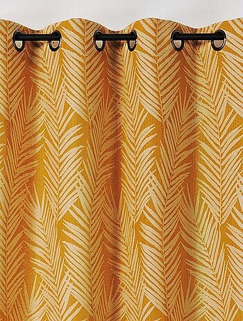 Cortina con estampado de hojas de palmera