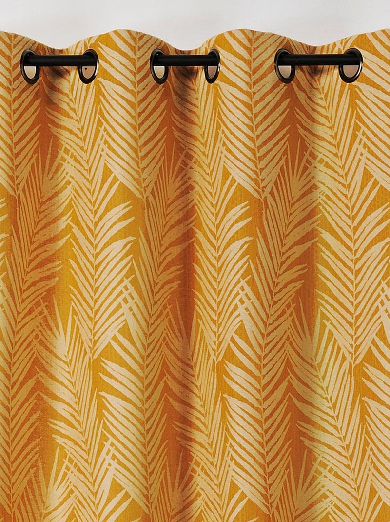 Cortina con estampado de hojas de palmera Amarillo - Kiabi