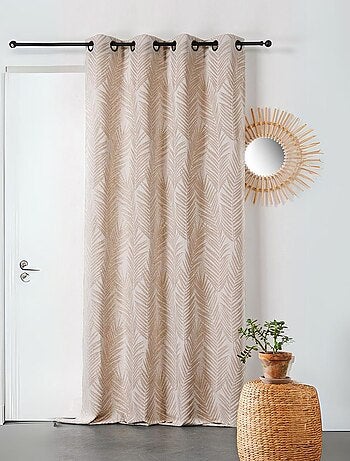 Cortina con estampado de hojas de palmera