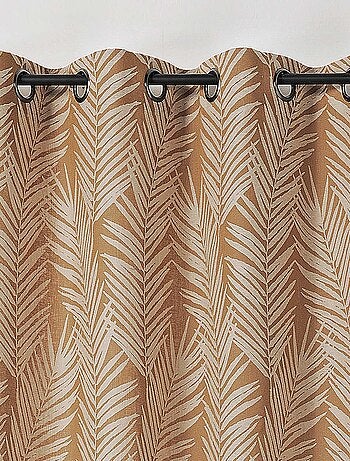 Cortina con estampado de hojas de palmera