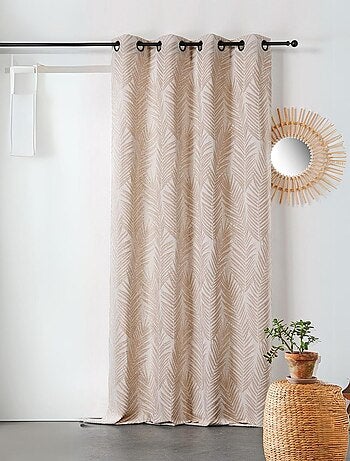 Cortina con estampado de hojas de palmera