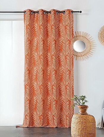 Cortina con estampado de hojas de palmera