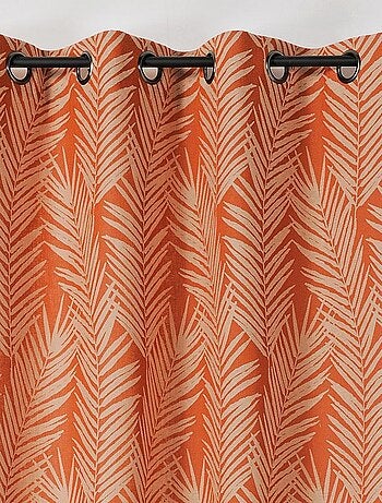 Cortina con estampado de hojas de palmera