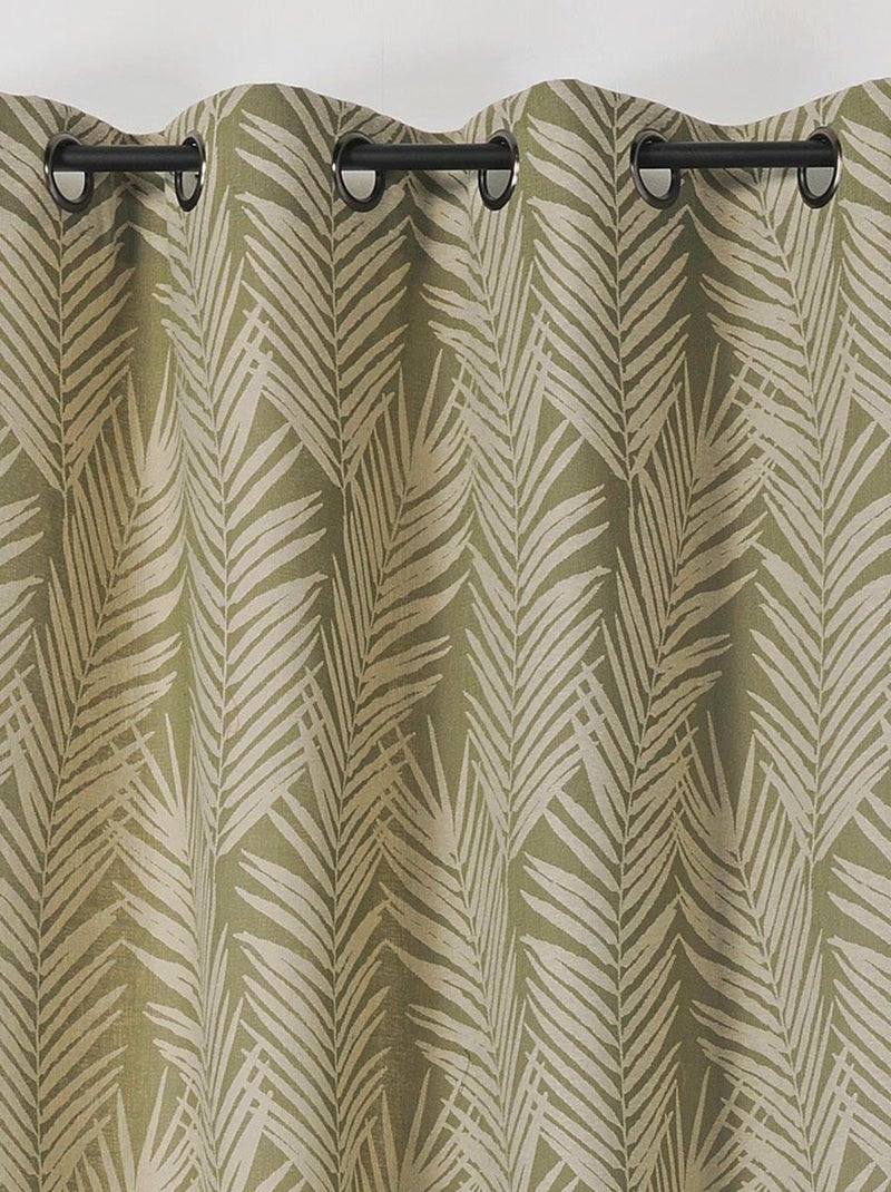 Cortina con estampado de hojas de palmera Verde - Kiabi