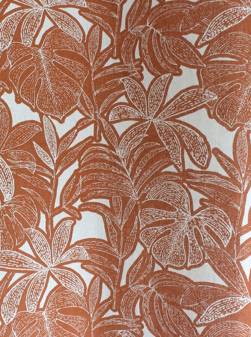 Cortina con estampado de hojas y ojales metálicos - Kiabi