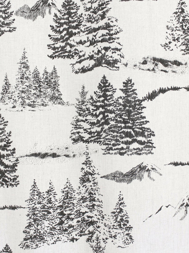 Cortina con estampado de montaña en algodón reciclado Gris antracita - Kiabi