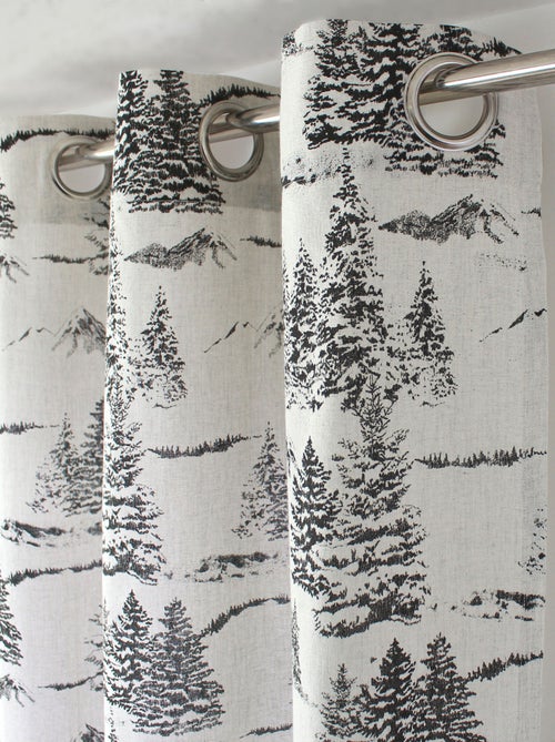 Cortina con estampado de montaña en algodón reciclado - Kiabi