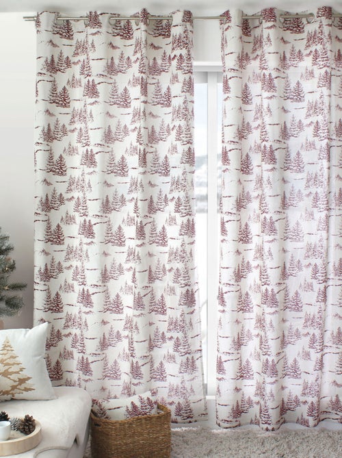 Cortina con estampado de montaña en algodón reciclado - Kiabi