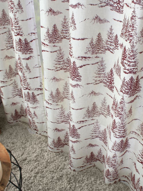 Cortina con estampado de montaña en algodón reciclado - Kiabi