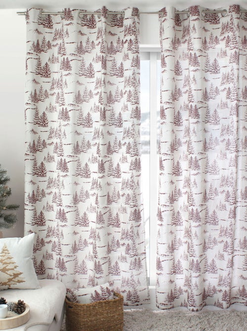 Cortina con estampado de montaña en algodón reciclado - Kiabi