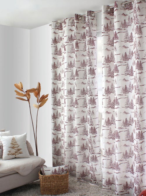 Cortina con estampado de montaña en algodón reciclado - Kiabi