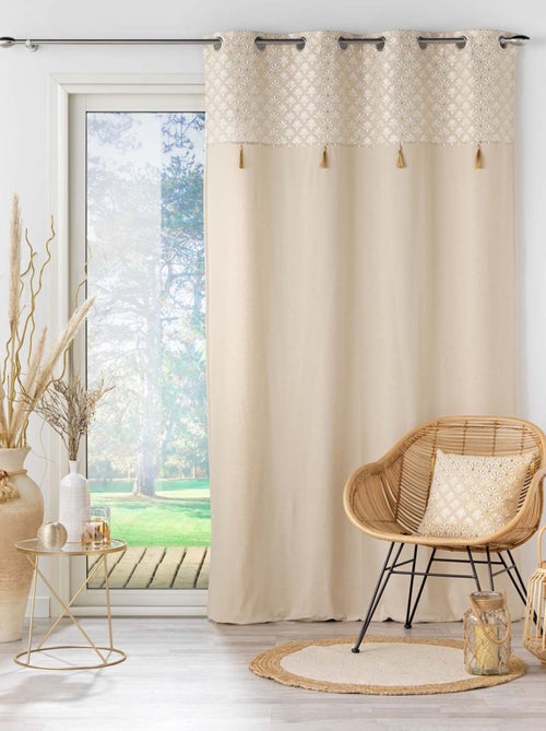 Cortina con estampado y parte superior metálica - Kiabi