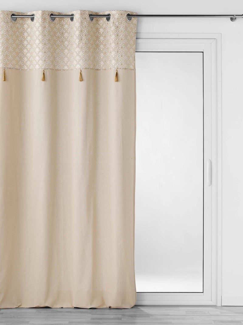 Cortina con estampado y parte superior metálica Madera natural - Kiabi