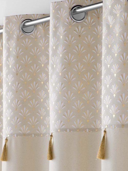 Cortina con estampado y parte superior metálica - Kiabi