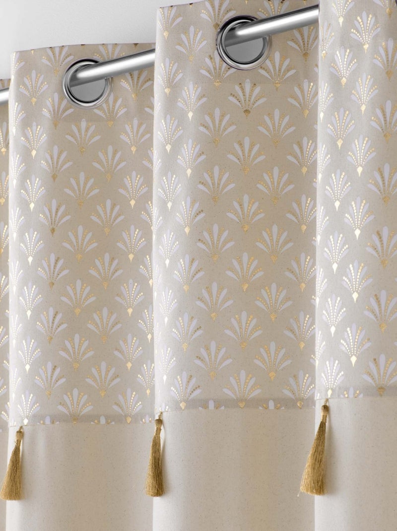 Cortina con estampado y parte superior metálica Madera natural - Kiabi