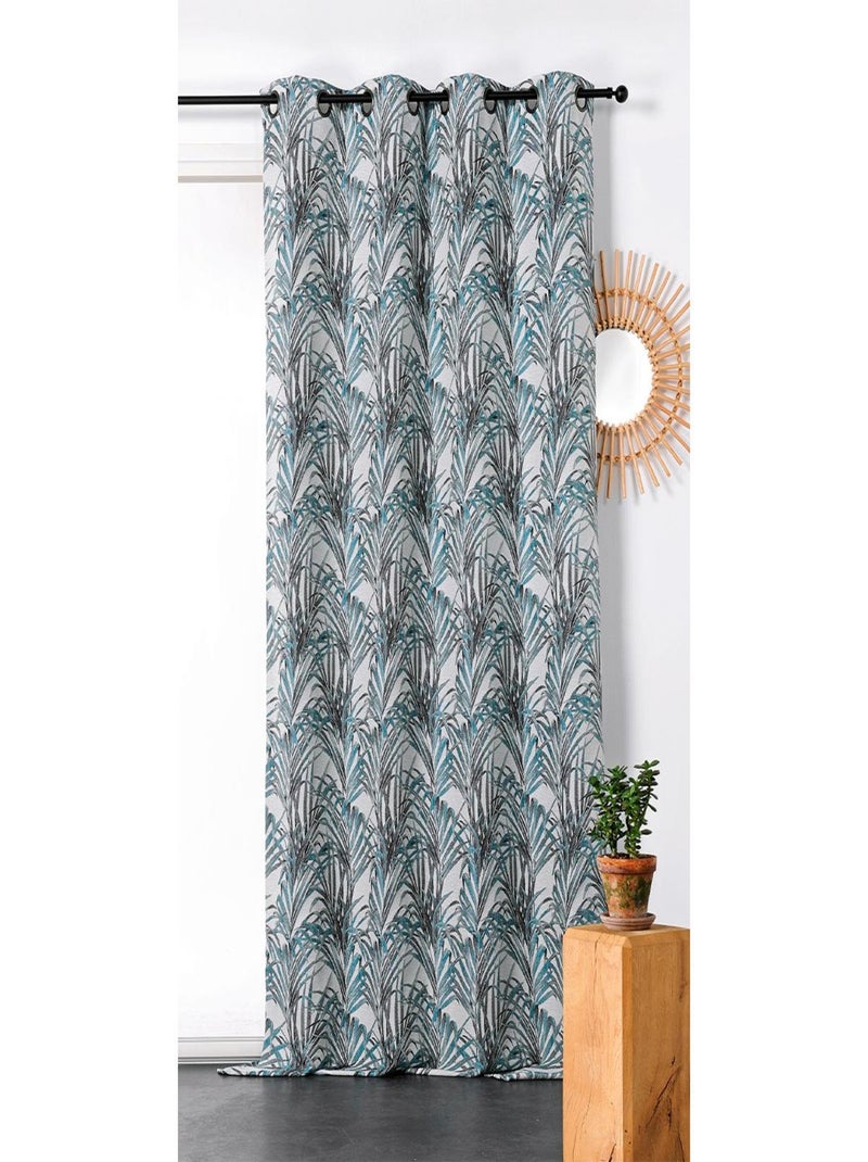 Cortina con estampados exóticos Azul - Kiabi