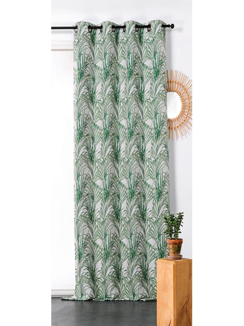 Cortina con estampados exóticos Verde - Kiabi