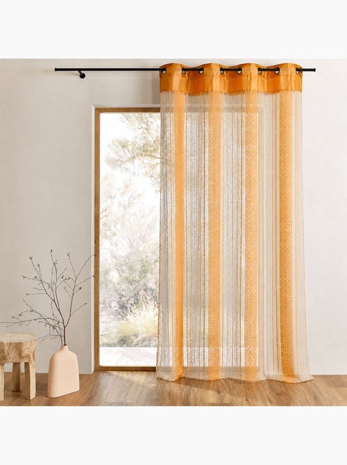 Cortina con finas rayas verticales y ribete liso - Kiabi
