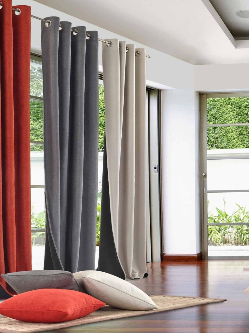 Cortina con forro polar Taupe - Kiabi