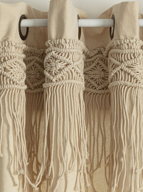 Cortina con friso de macramé - Kiabi