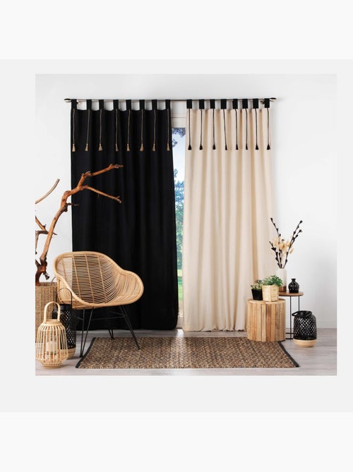 Cortina con lazos y borlas - Kiabi