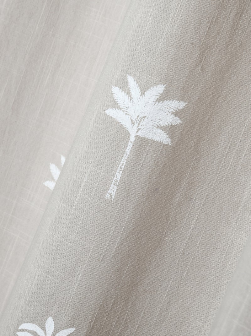 Cortina con motivo de palmeras Beige - Kiabi